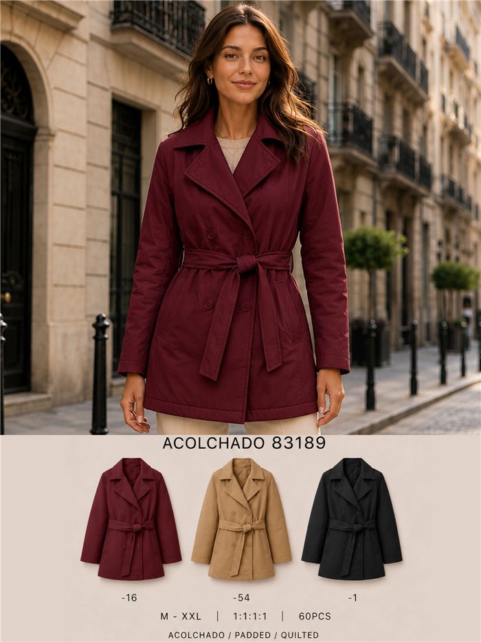 Trench imbottito con cintura