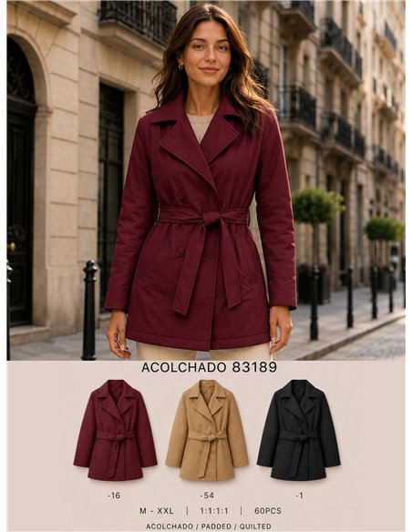 Trench imbottito con cintura