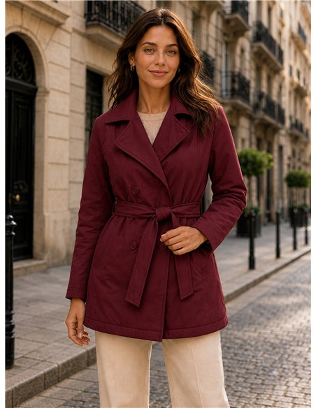 Trench imbottito con cintura