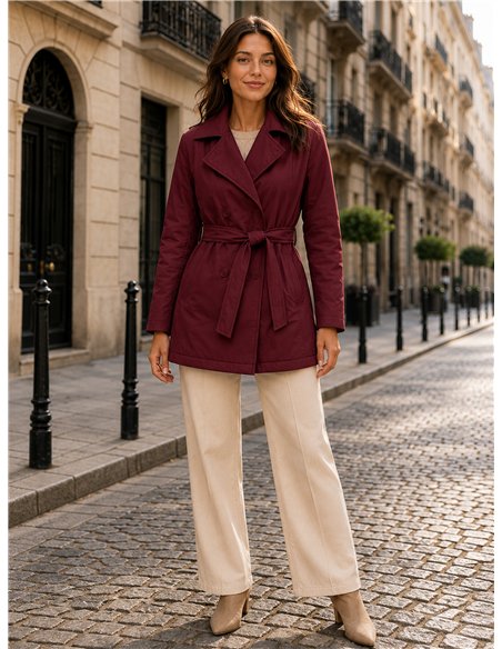 Trench imbottito con cintura