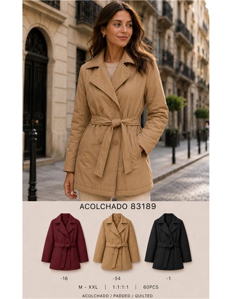 Trench imbottito con cintura