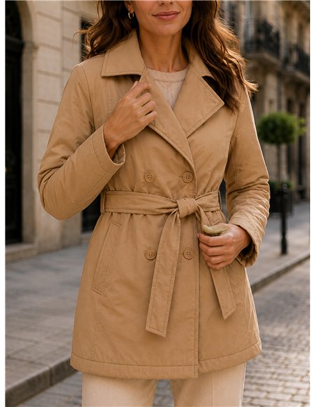 Trench imbottito con cintura