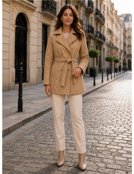 Trench imbottito con cintura