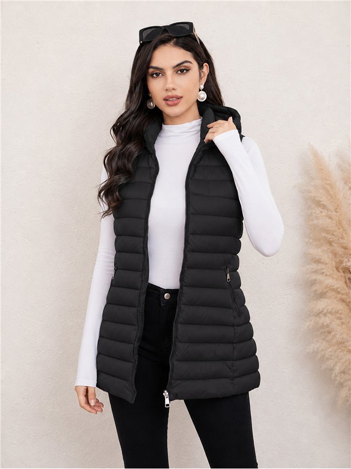 Gilet imbottito lungo reversibile