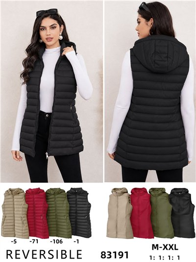 Gilet imbottito lungo reversibile 2
