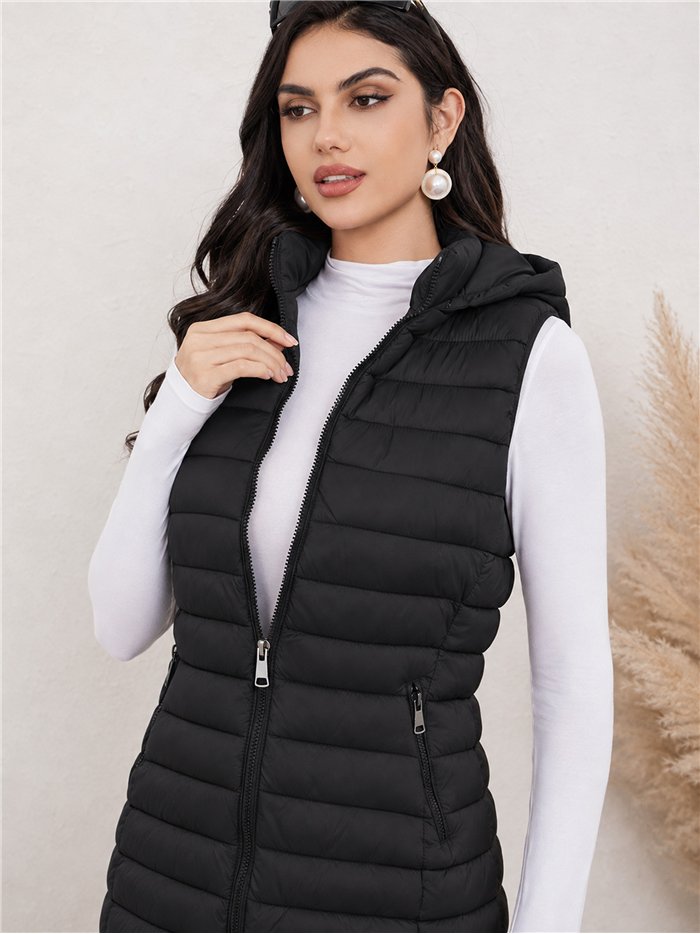 Gilet imbottito lungo reversibile