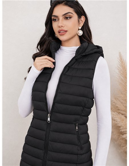 Gilet imbottito lungo reversibile