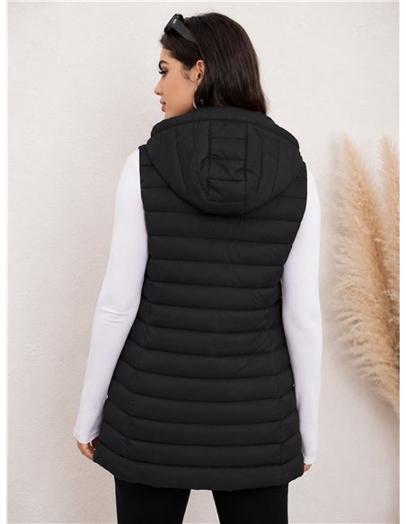 Gilet imbottito lungo reversibile