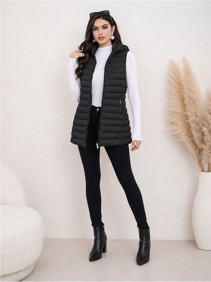 Gilet imbottito lungo reversibile