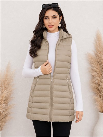 Gilet imbottito lungo reversibile