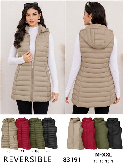 Gilet imbottito lungo reversibile 2