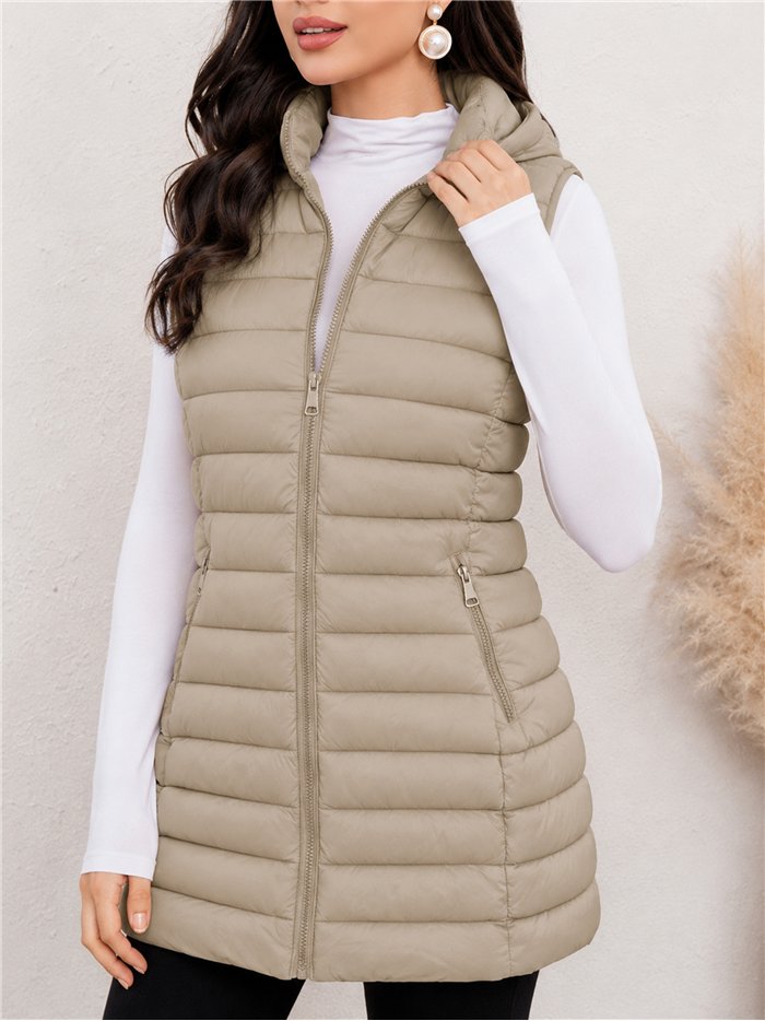 Gilet imbottito lungo reversibile