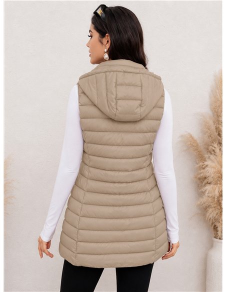 Gilet imbottito lungo reversibile