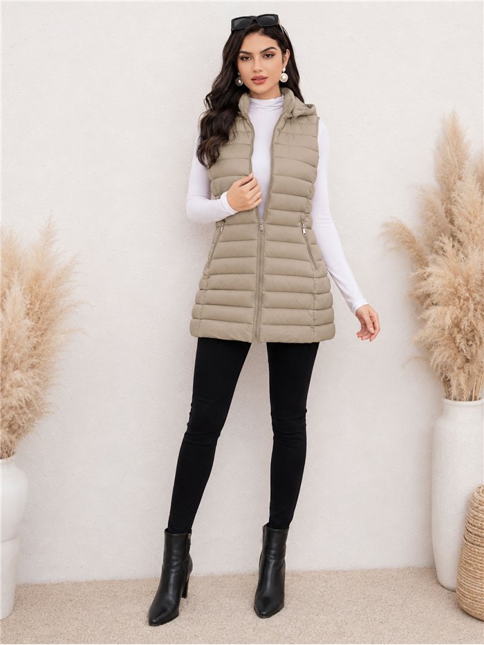 Gilet imbottito lungo reversibile