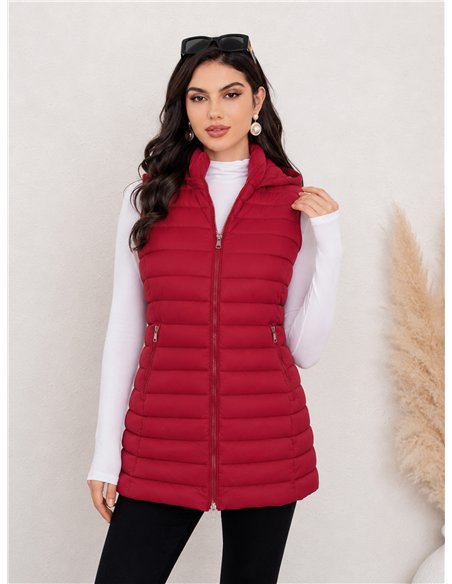 Gilet imbottito lungo reversibile