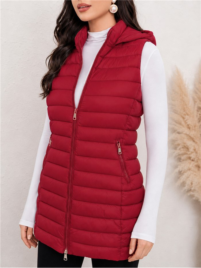 Gilet imbottito lungo reversibile