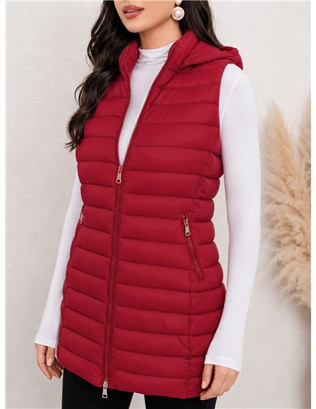 Gilet imbottito lungo reversibile