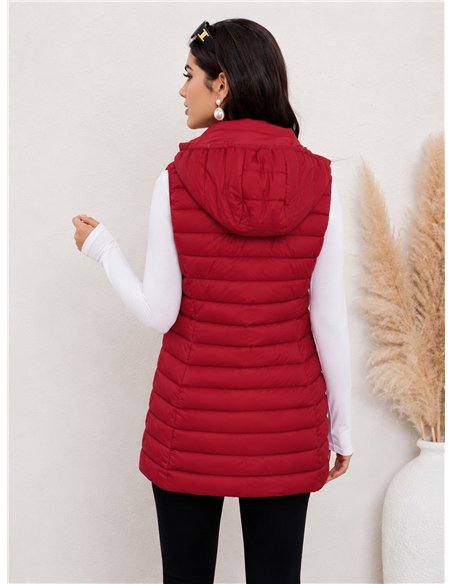 Gilet imbottito lungo reversibile