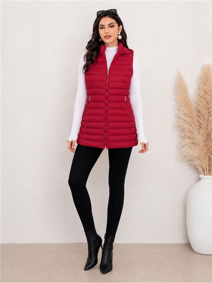 Gilet imbottito lungo reversibile