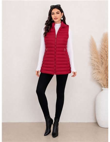 Gilet imbottito lungo reversibile