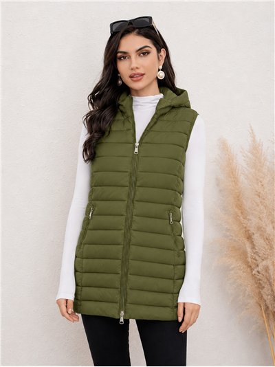 Gilet imbottito lungo reversibile
