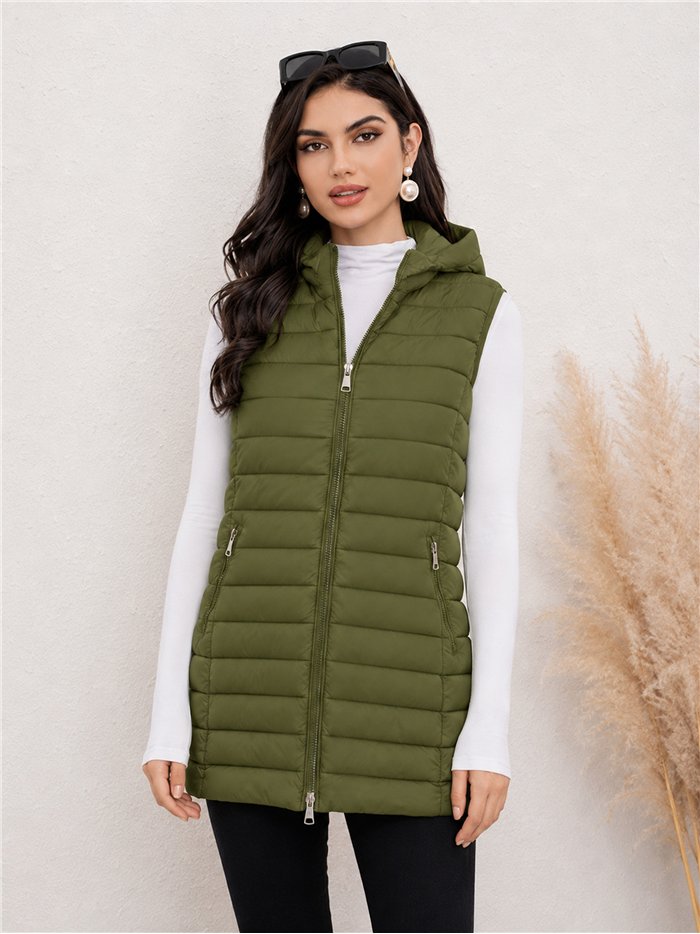 Gilet imbottito lungo reversibile