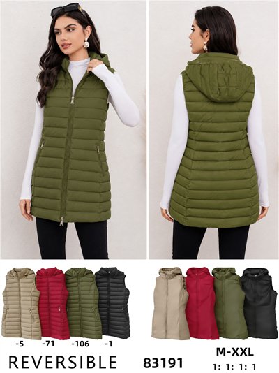Gilet imbottito lungo reversibile 2