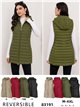 Gilet imbottito lungo reversibile