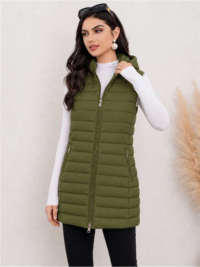 Gilet imbottito lungo reversibile