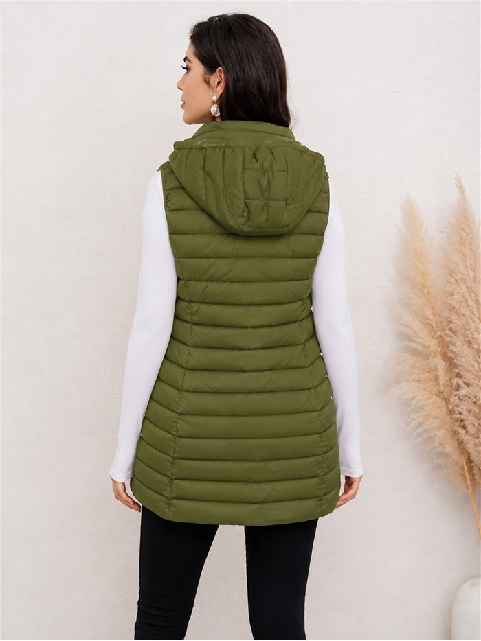 Gilet imbottito lungo reversibile