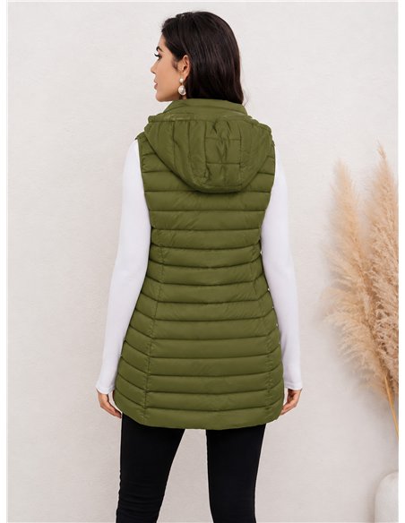 Gilet imbottito lungo reversibile