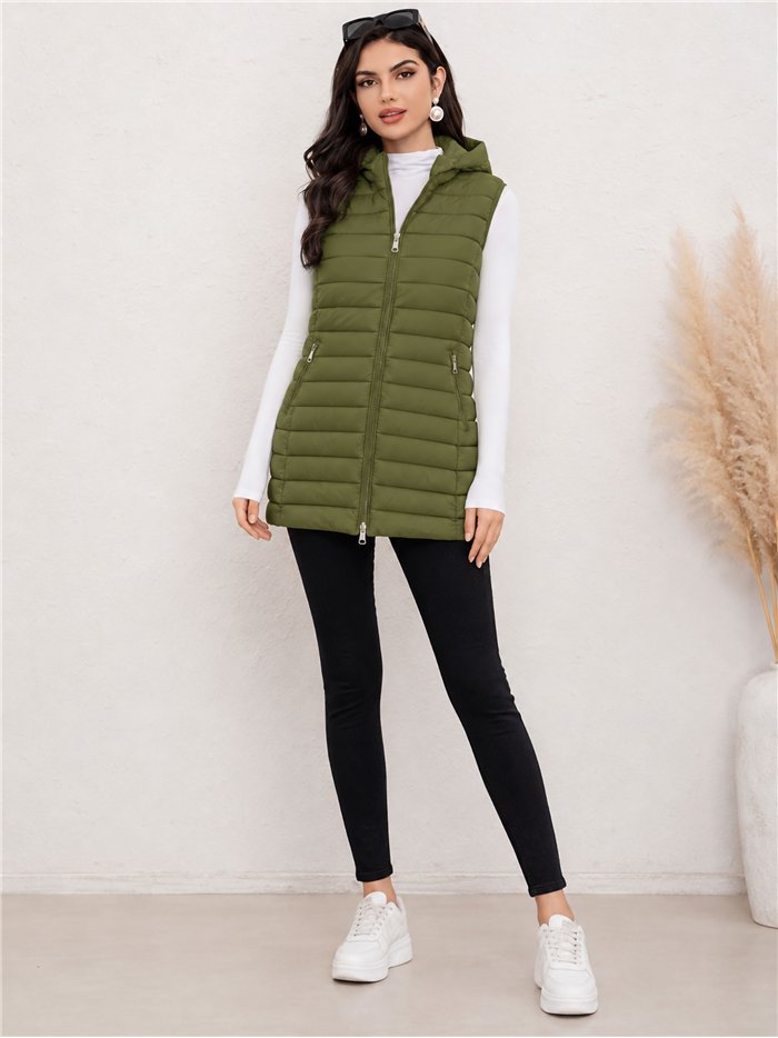 Gilet imbottito lungo reversibile