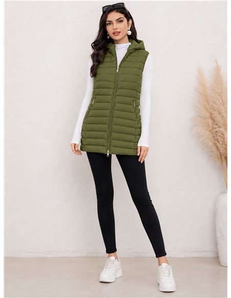 Gilet imbottito lungo reversibile