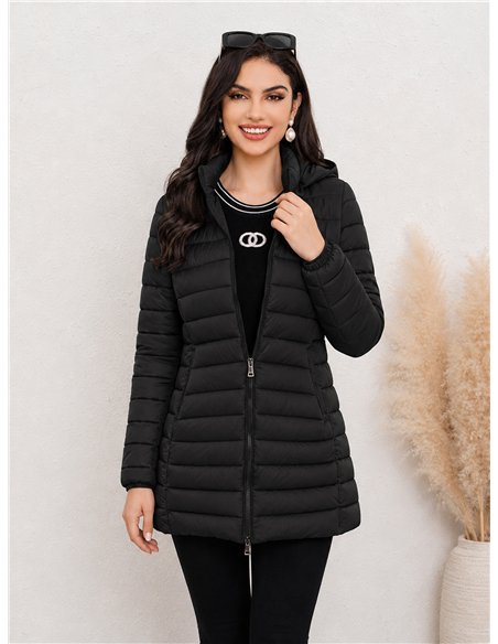 Cappotto imbottito con cappuccio