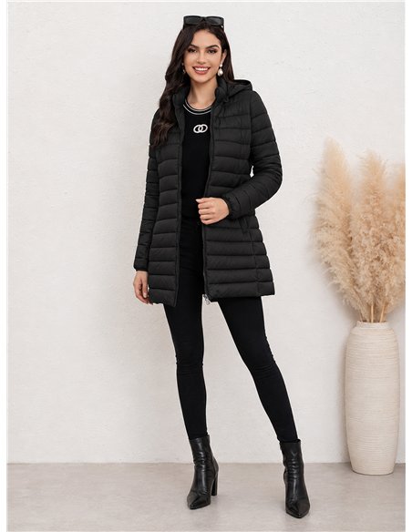 Cappotto imbottito con cappuccio