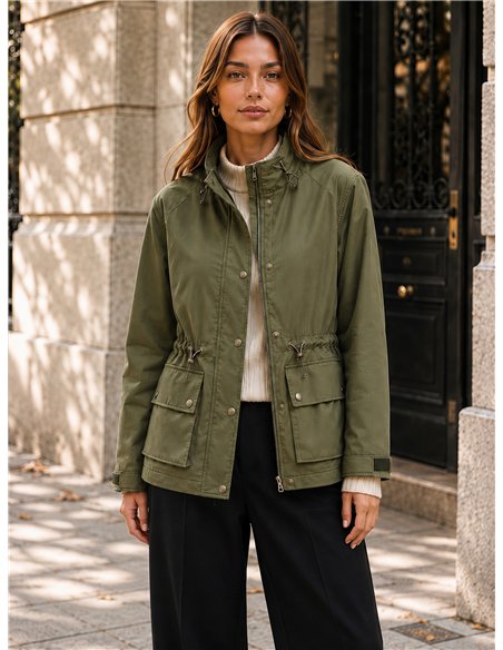 Giacca utility con vita regolabile