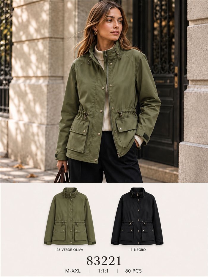 Giacca utility con vita regolabile