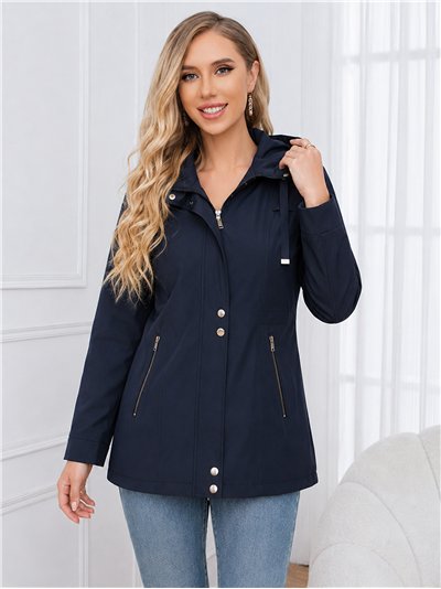 Parka con cappuccio e cerniere
