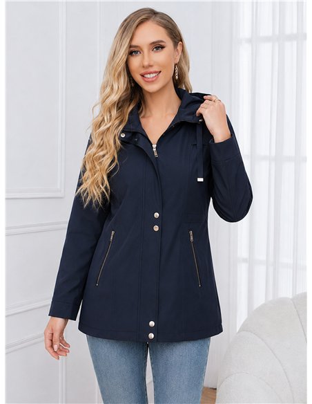 Parka con cappuccio e cerniere