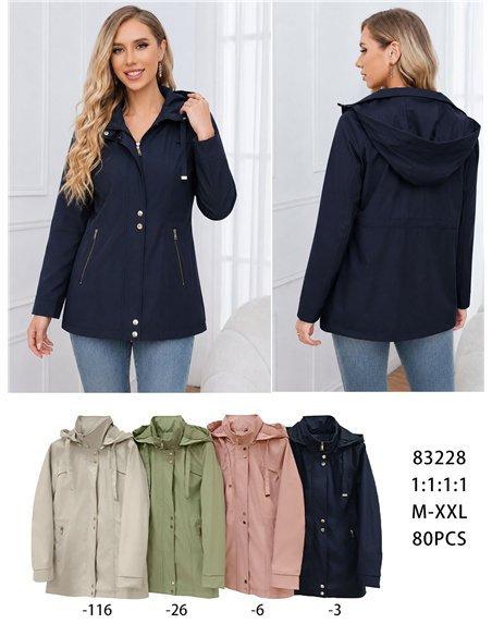 Parka con cappuccio e cerniere