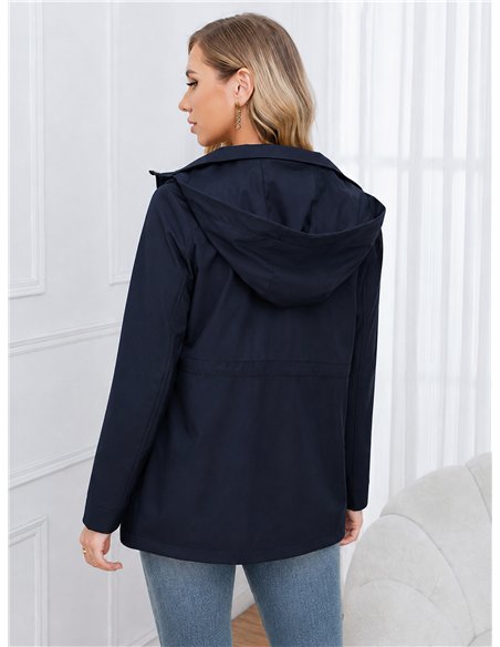 Parka con cappuccio e cerniere