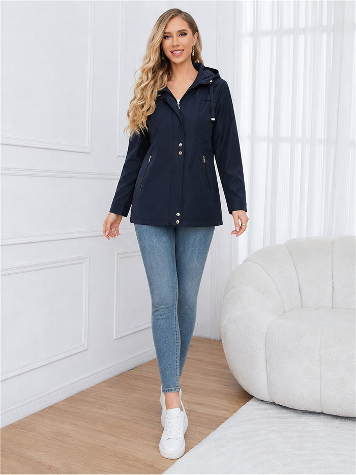 Parka con cappuccio e cerniere
