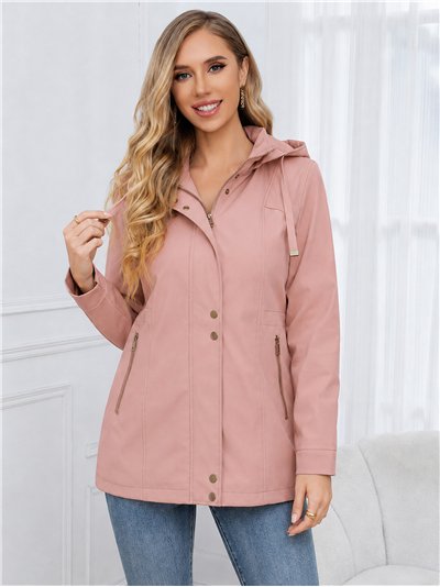 Parka con cappuccio e cerniere