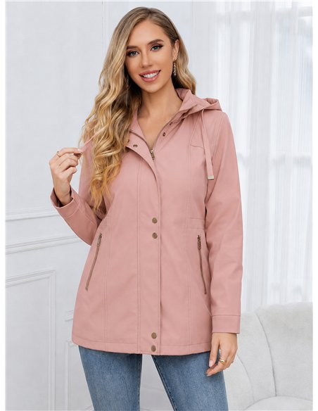 Parka con cappuccio e cerniere