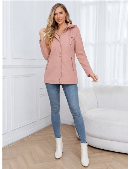 Parka con cappuccio e cerniere