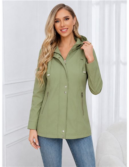 Parka con cappuccio e cerniere