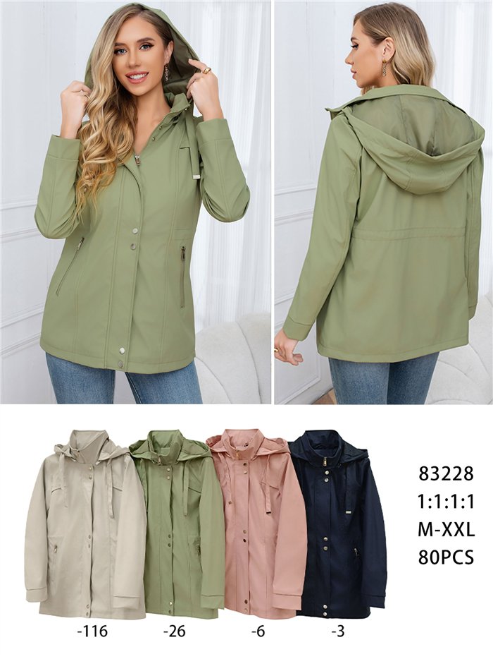 Parka con cappuccio e cerniere
