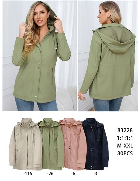 Parka con cappuccio e cerniere