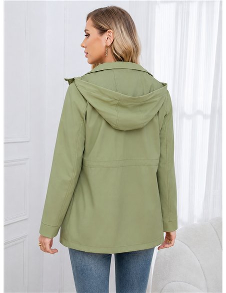 Parka con cappuccio e cerniere
