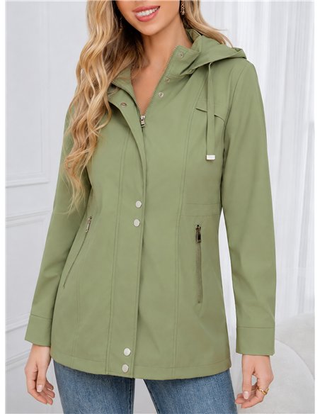 Parka con cappuccio e cerniere